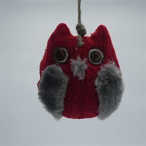 OWL RED KNITTED 5"