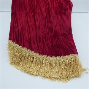 TREE SKIRT RED WITH GOLD FRiNGES 48''